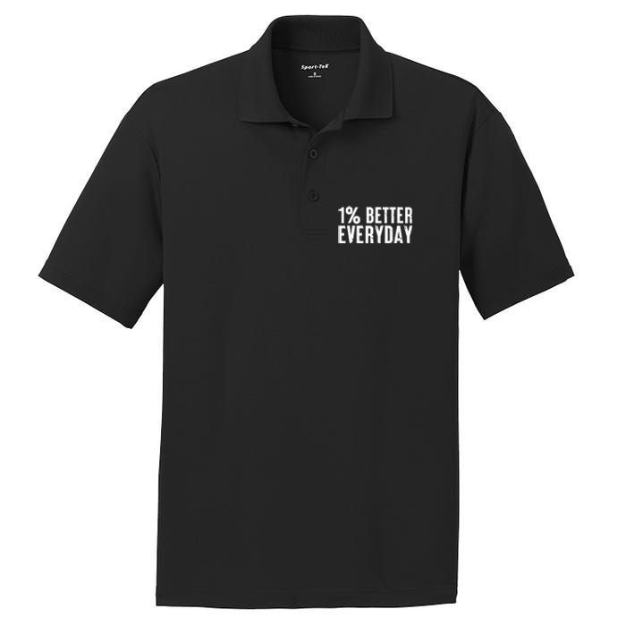 1 Percent Better Everyday Motivation Quote Simple Design PosiCharge RacerMesh Polo