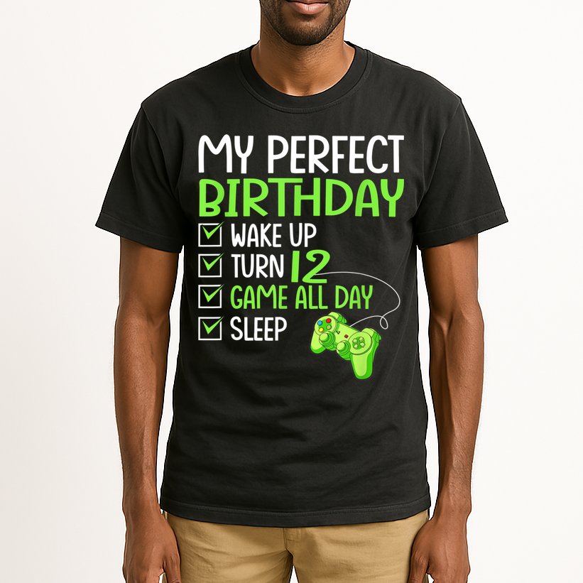 12th Perfect Birthday Boys Gaming 12 Years Old Gifts Gamer Tall T-Shirt