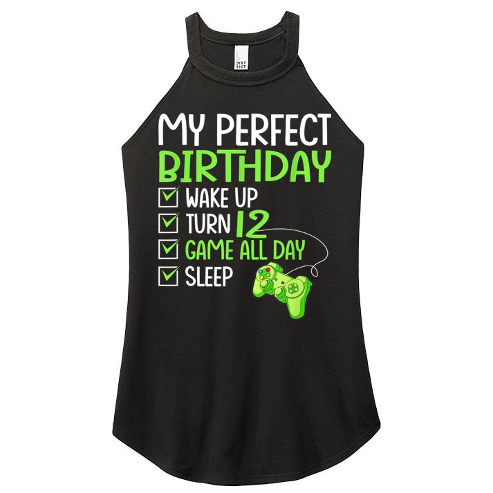 12th Perfect Birthday Boys Gaming 12 Years Old Gifts Gamer Women's Perfect Tri Rocker Tank