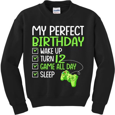 12th Perfect Birthday Boys Gaming 12 Years Old Gifts Gamer Kids Sweatshirt