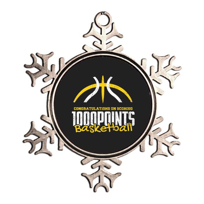 1000 Points Basketball Scorer High School Basketball Player Metallic Star Ornament