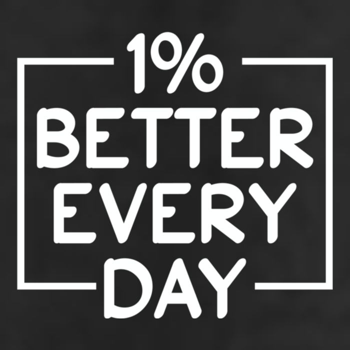 1% Percent Better Everyday Motivational Inspirational Quote Cool Comfort Performance Bucket Hat