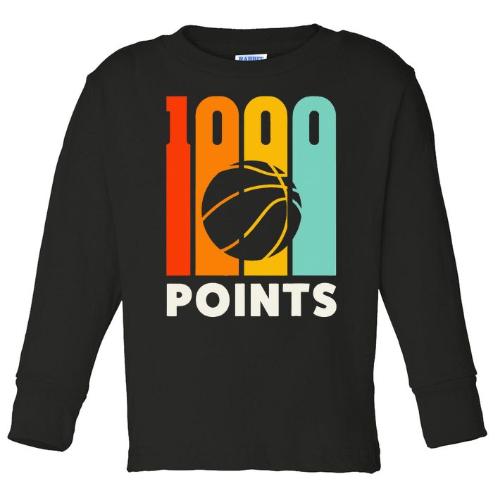 1000 Points Basketball Scorer High School Basketball Player Toddler Long Sleeve Shirt