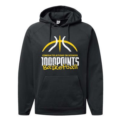 1000 Points Basketball Scorer High School Basketball Player Performance Fleece Hoodie