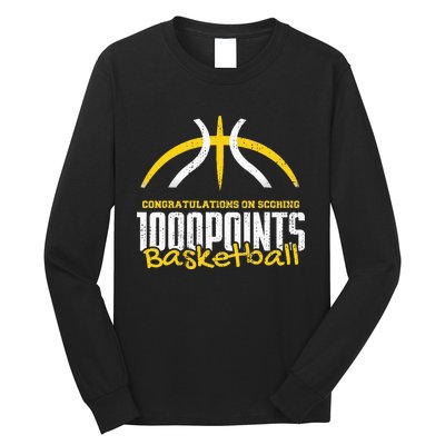 1000 Points Basketball Scorer High School Basketball Player Long Sleeve Shirt