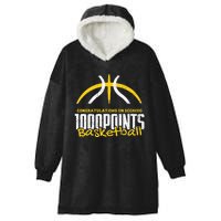 1000 Points Basketball Scorer High School Basketball Player Hooded Wearable Blanket