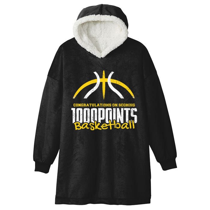 1000 Points Basketball Scorer High School Basketball Player Hooded Wearable Blanket