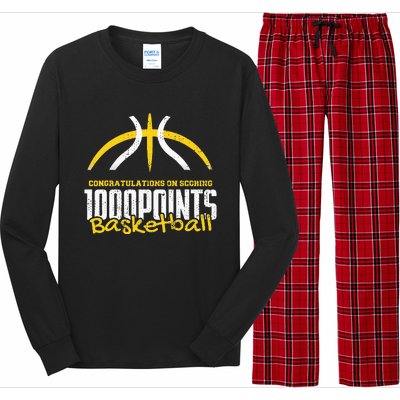 1000 Points Basketball Scorer High School Basketball Player Long Sleeve Pajama Set