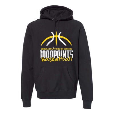 1000 Points Basketball Scorer High School Basketball Player Premium Hoodie