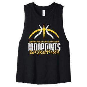 1000 Points Basketball Scorer High School Basketball Player Women's Racerback Cropped Tank