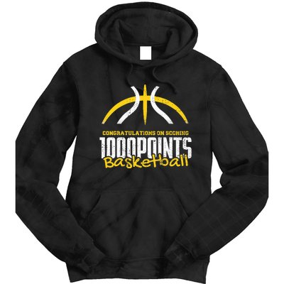 1000 Points Basketball Scorer High School Basketball Player Tie Dye Hoodie