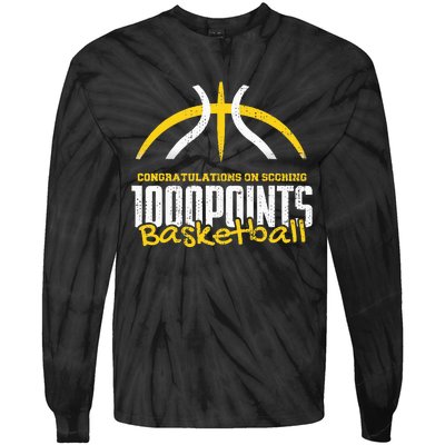 1000 Points Basketball Scorer High School Basketball Player Tie-Dye Long Sleeve Shirt