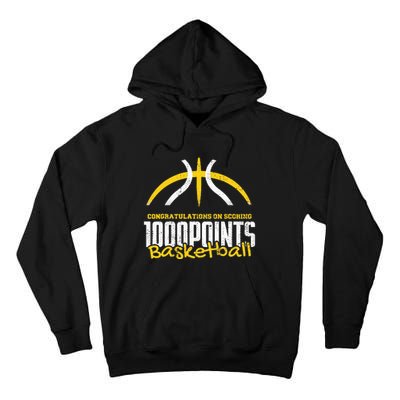 1000 Points Basketball Scorer High School Basketball Player Tall Hoodie