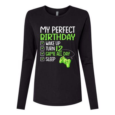 12th Perfect Birthday Boys Gaming 12 Years Old Gifts Gamer Womens Cotton Relaxed Long Sleeve T-Shirt