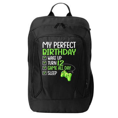 12th Perfect Birthday Boys Gaming 12 Years Old Gifts Gamer City Backpack