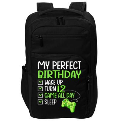 12th Perfect Birthday Boys Gaming 12 Years Old Gifts Gamer Impact Tech Backpack