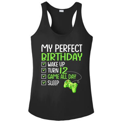 12th Perfect Birthday Boys Gaming 12 Years Old Gifts Gamer Ladies PosiCharge Competitor Racerback Tank