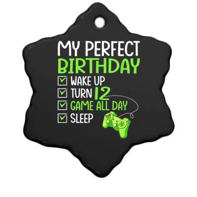 12th Perfect Birthday Boys Gaming 12 Years Old Gifts Gamer Ceramic Star Ornament