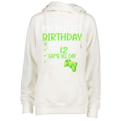 12th Perfect Birthday Boys Gaming 12 Years Old Gifts Gamer Womens Funnel Neck Pullover Hood