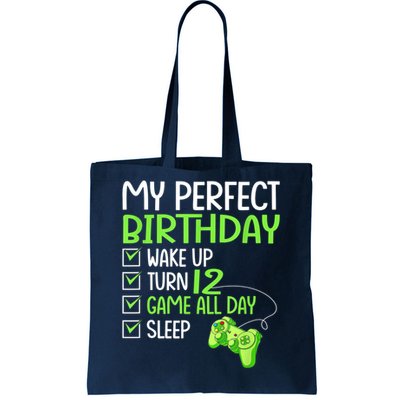 12th Perfect Birthday Boys Gaming 12 Years Old Gifts Gamer Tote Bag