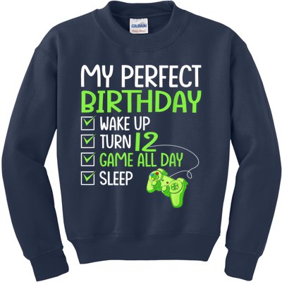 12th Perfect Birthday Boys Gaming 12 Years Old Gifts Gamer Kids Sweatshirt