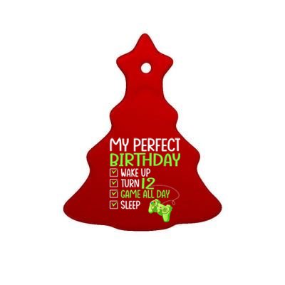 12th Perfect Birthday Boys Gaming 12 Years Old Gifts Gamer Ceramic Tree Ornament