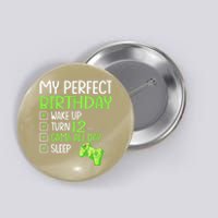 12th Perfect Birthday Boys Gaming 12 Years Old Gifts Gamer Button