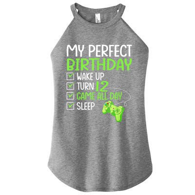 12th Perfect Birthday Boys Gaming 12 Years Old Gifts Gamer Women's Perfect Tri Rocker Tank