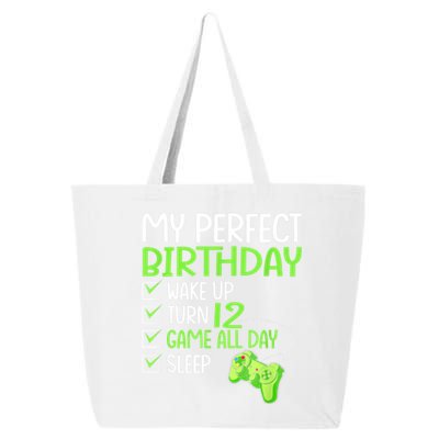 12th Perfect Birthday Boys Gaming 12 Years Old Gifts Gamer 25L Jumbo Tote