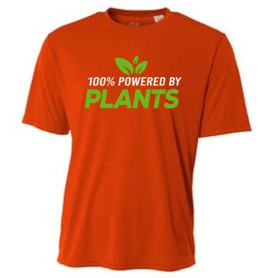 100% Powered By Plants Veggie Food Vegan Cool Gift Cooling Performance Crew T-Shirt