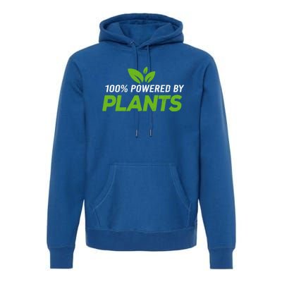 100% Powered By Plants Veggie Food Vegan Cool Gift Premium Hoodie