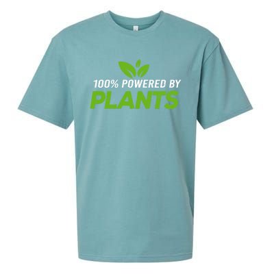 100% Powered By Plants Veggie Food Vegan Cool Gift Sueded Cloud Jersey T-Shirt