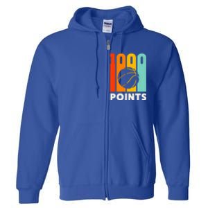 1000 Points Basketball Scorer High School Basketball Mom Full Zip Hoodie