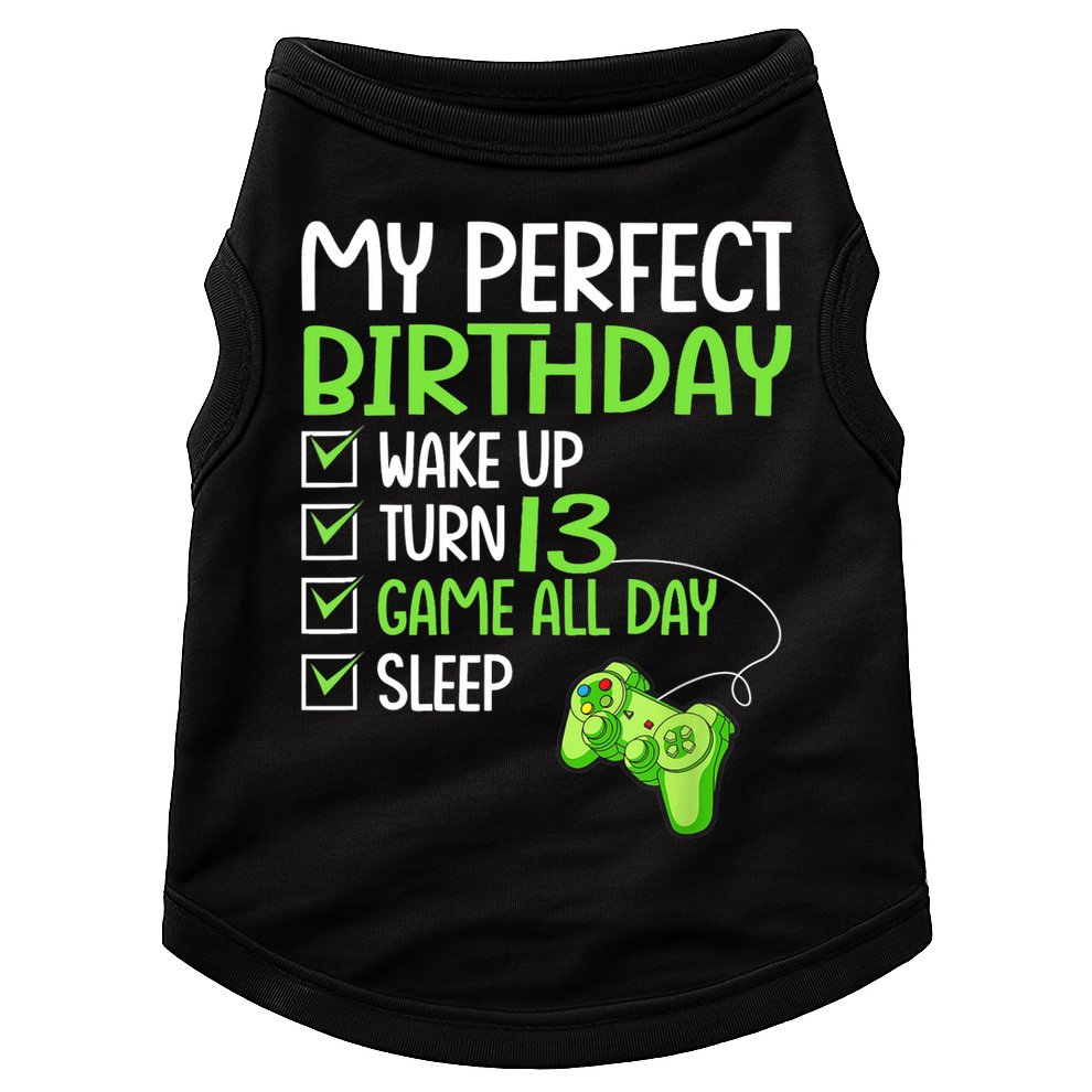 13th Perfect Birthday Boys Gaming 13 Years Old Gifts Gamer TShirt Doggie Tank