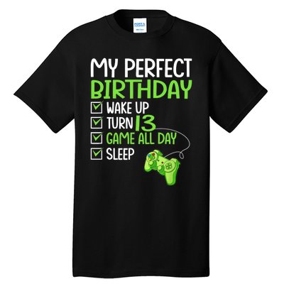 13th Perfect Birthday Boys Gaming 13 Years Old Gifts Gamer TShirt Tall T-Shirt