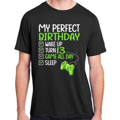 13th Perfect Birthday Boys Gaming 13 Years Old Gifts Gamer TShirt Adult ChromaSoft Performance T-Shirt