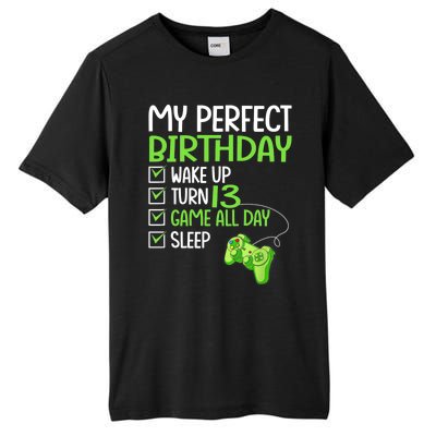 13th Perfect Birthday Boys Gaming 13 Years Old Gifts Gamer TShirt Tall Fusion ChromaSoft Performance T-Shirt