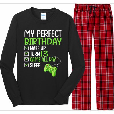 13th Perfect Birthday Boys Gaming 13 Years Old Gifts Gamer TShirt Long Sleeve Pajama Set