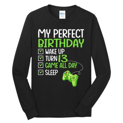 13th Perfect Birthday Boys Gaming 13 Years Old Gifts Gamer TShirt Tall Long Sleeve T-Shirt