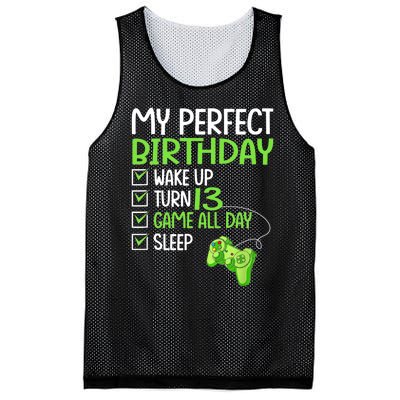 13th Perfect Birthday Boys Gaming 13 Years Old Gifts Gamer TShirt Mesh Reversible Basketball Jersey Tank