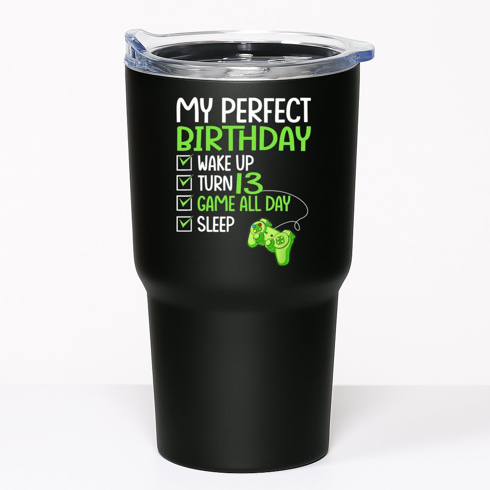 13th Perfect Birthday Boys Gaming 13 Years Old Gifts Gamer TShirt Tumbler