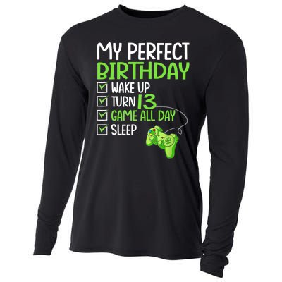 13th Perfect Birthday Boys Gaming 13 Years Old Gifts Gamer TShirt Cooling Performance Long Sleeve Crew