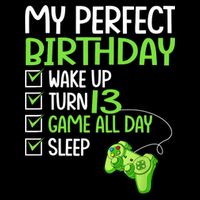 13th Perfect Birthday Boys Gaming 13 Years Old Gifts Gamer TShirt Youth Performance Sprint T-Shirt