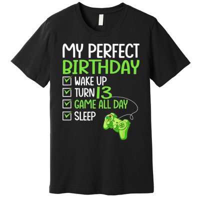 13th Perfect Birthday Boys Gaming 13 Years Old Gifts Gamer TShirt Premium T-Shirt