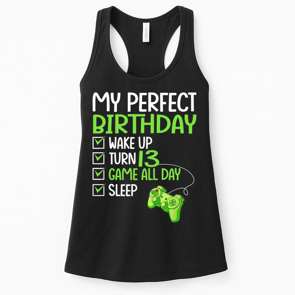 13th Perfect Birthday Boys Gaming 13 Years Old Gifts Gamer TShirt Womens Tank Top