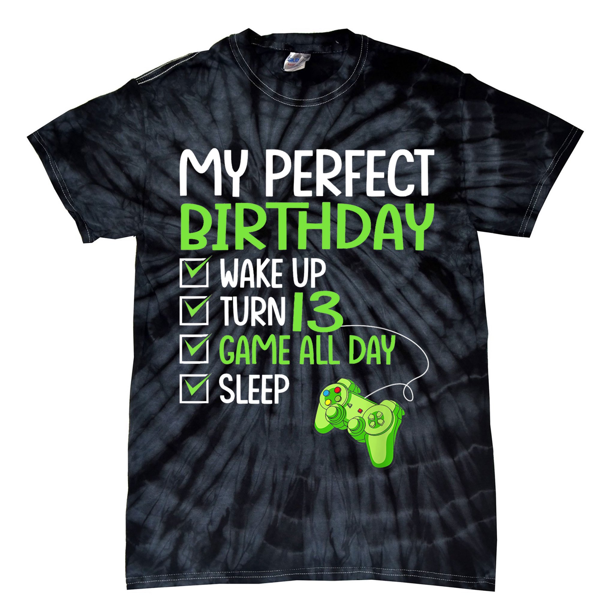 13th Perfect Birthday Boys Gaming 13 Years Old Gifts Gamer TShirt Tie-Dye T-Shirt