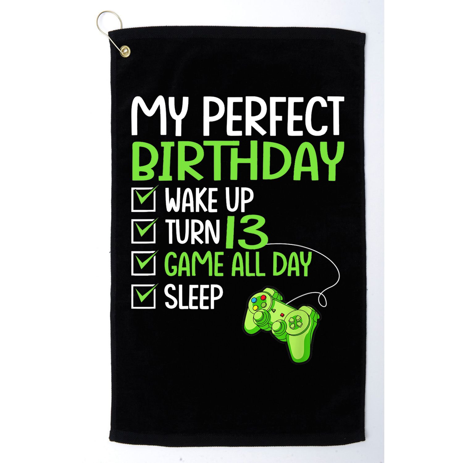 13th Perfect Birthday Boys Gaming 13 Years Old Gifts Gamer TShirt Golf Towel