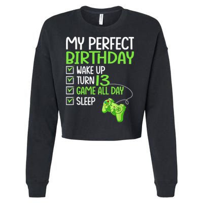 13th Perfect Birthday Boys Gaming 13 Years Old Gifts Gamer TShirt Cropped Pullover Crew