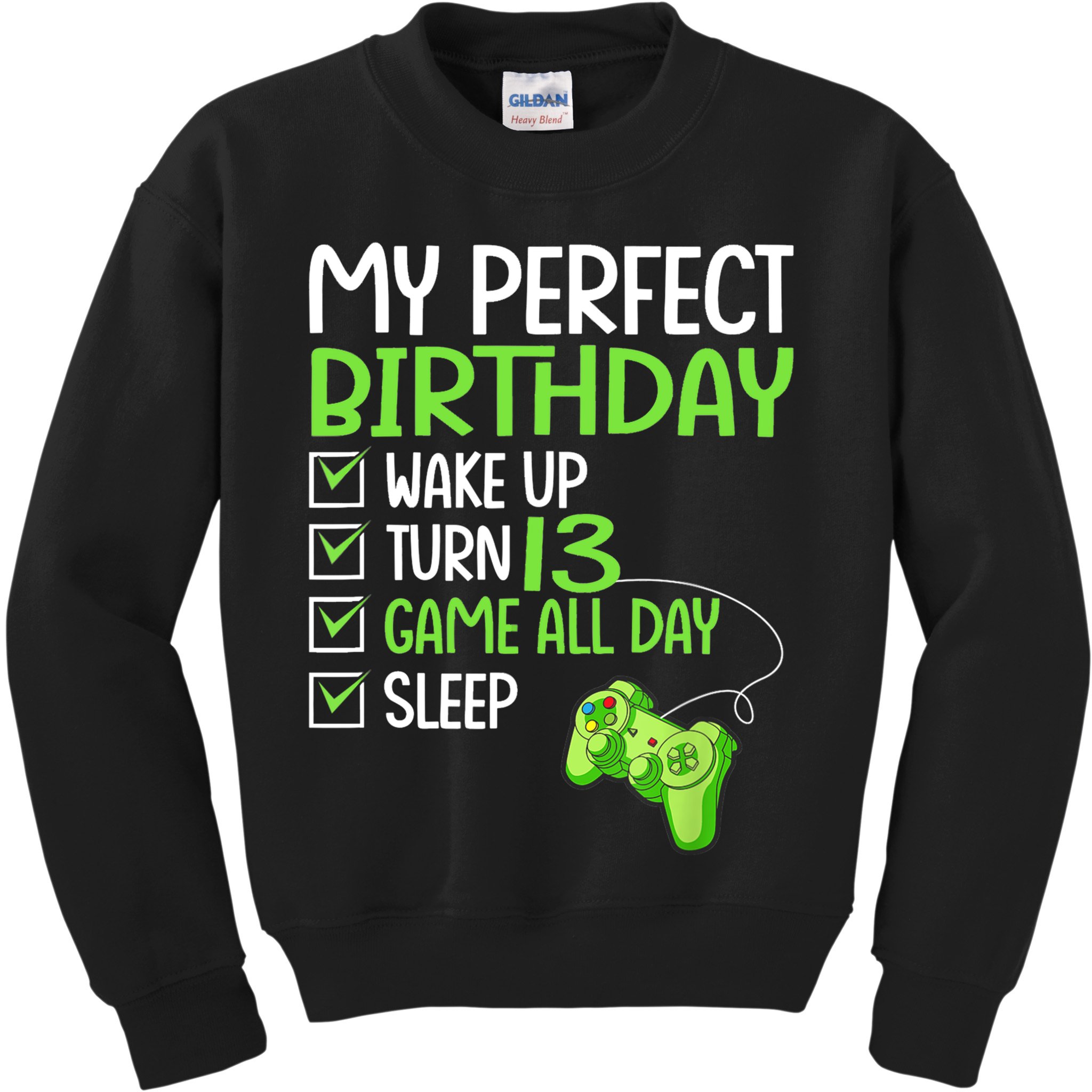 13th Perfect Birthday Boys Gaming 13 Years Old Gifts Gamer TShirt Kids Sweatshirt