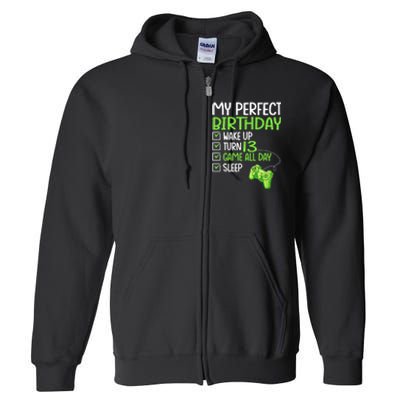 13th Perfect Birthday Boys Gaming 13 Years Old Gifts Gamer TShirt Full Zip Hoodie